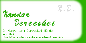 nandor derecskei business card