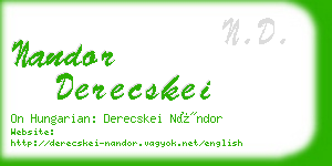 nandor derecskei business card